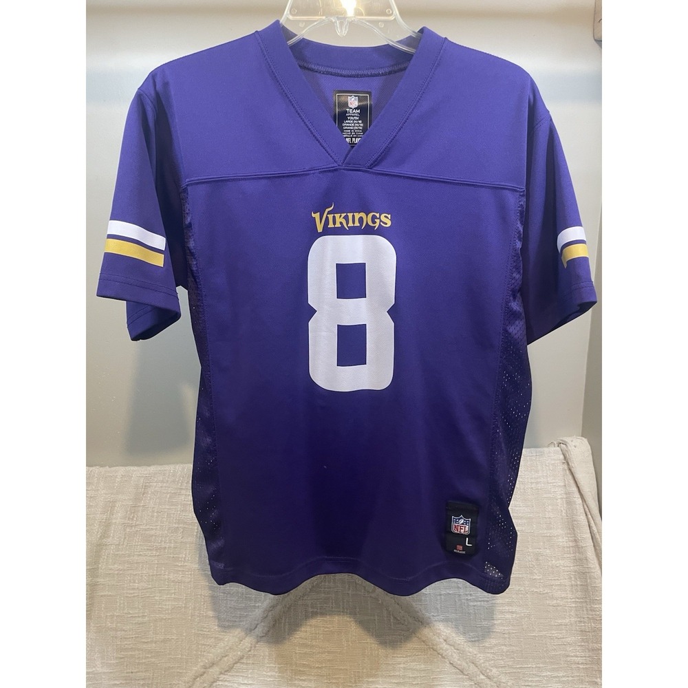 NFL Gear Minnesota Vikings Kirk Cousins #8 On Field Game Home Jersey Youth L
